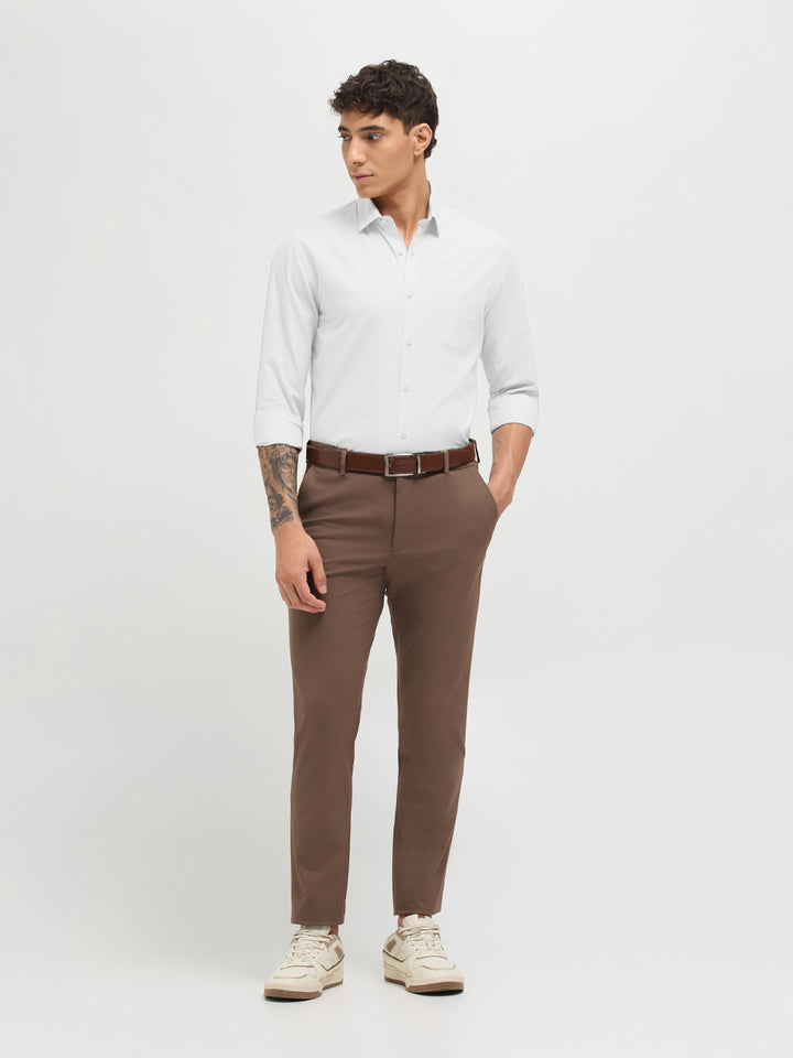 Pearl White Solid Casual Shirt