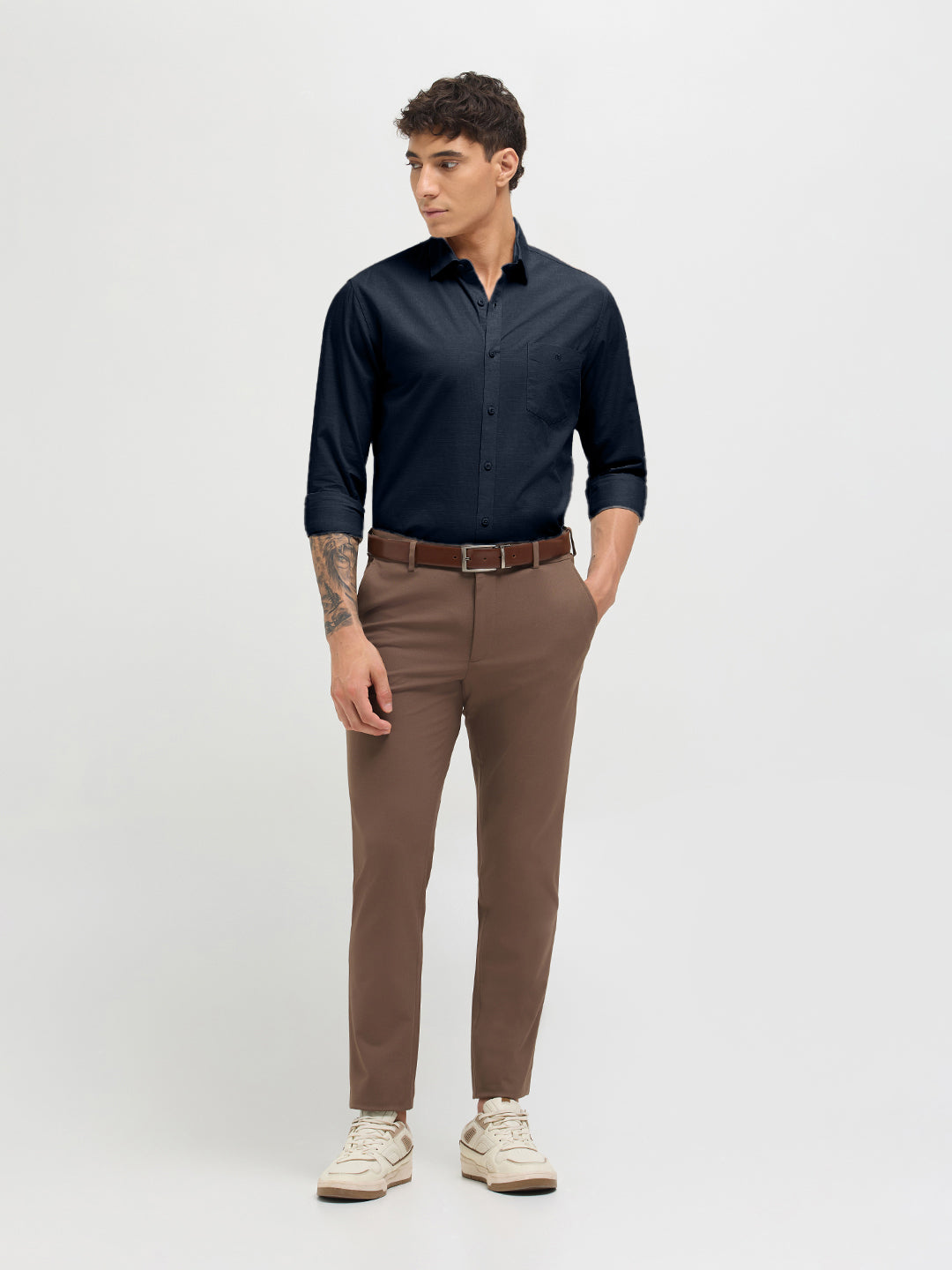 Oxford Blue Solid Casual Shirt