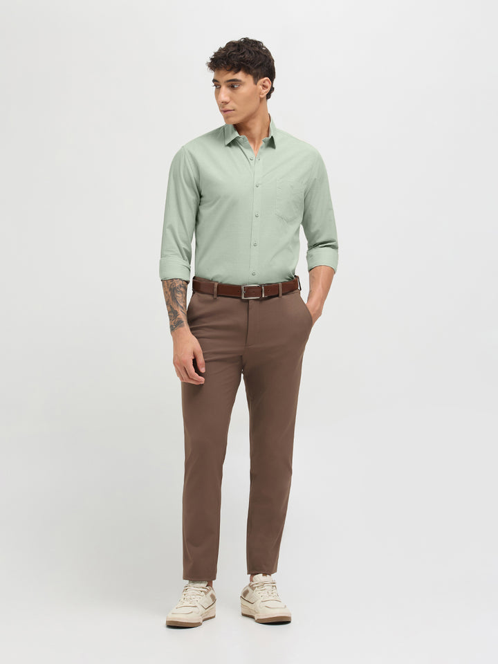 Pastel Green Solid Casual Shirt