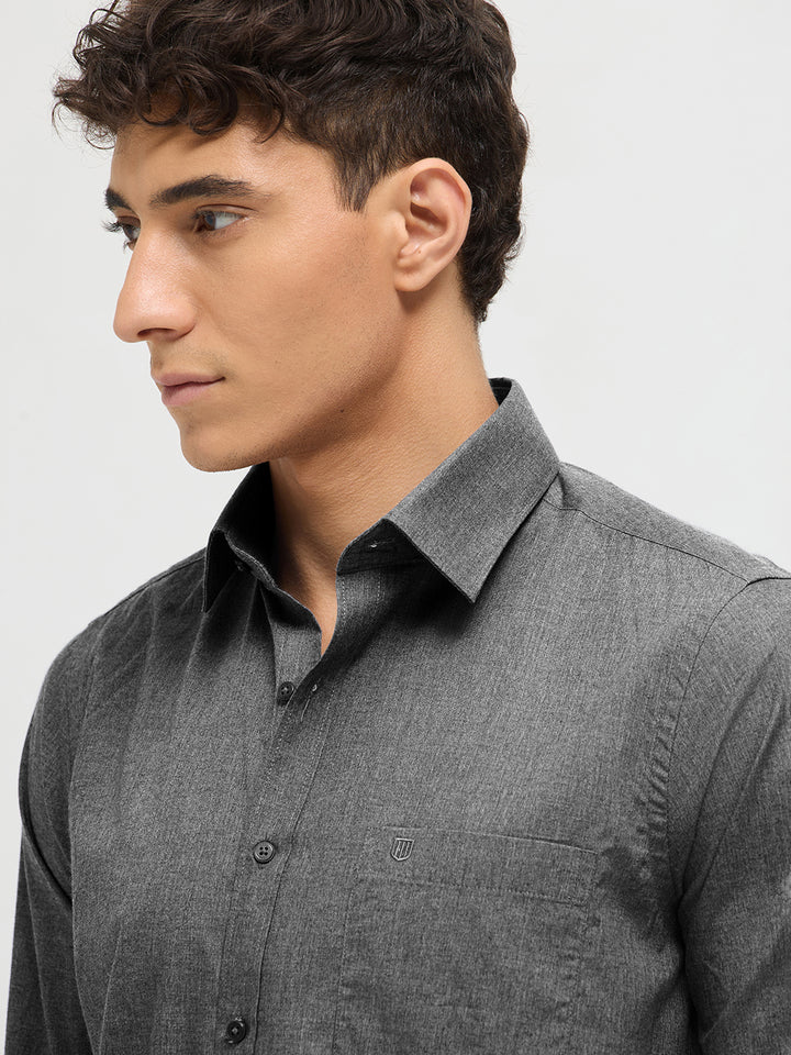 Charcoal Black Solid Formal Shirt