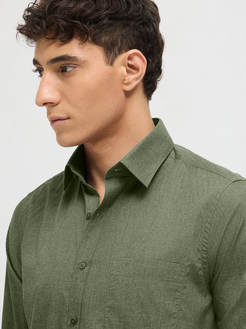 Light Olive Solid Formal Shirt