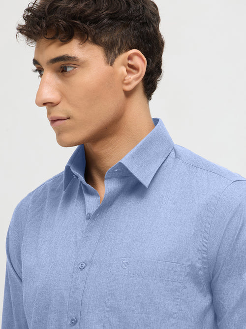 Light Blue Grey Solid Formal Shirt