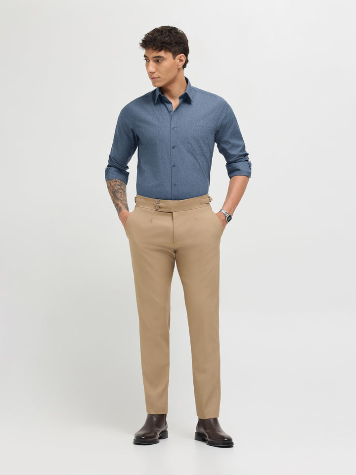 Smoke Blue Solid Formal Shirt