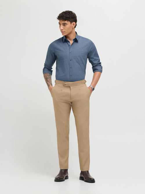 Smoke Blue Solid Formal Shirt