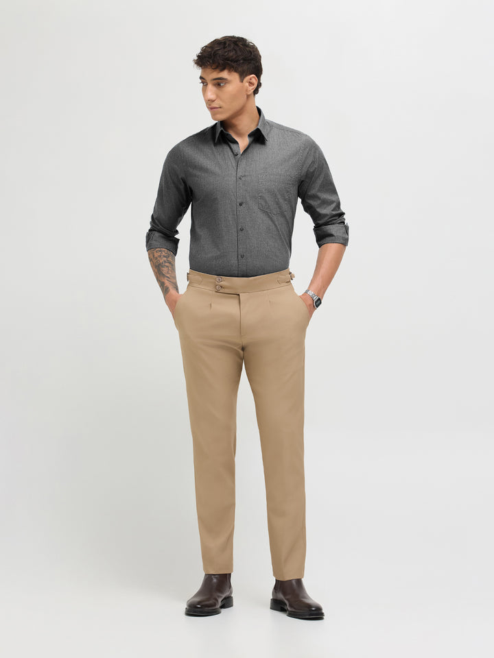 Charcoal Black Solid Formal Shirt