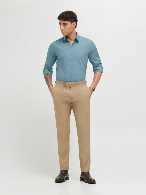 Slate Grey Solid Formal Shirt