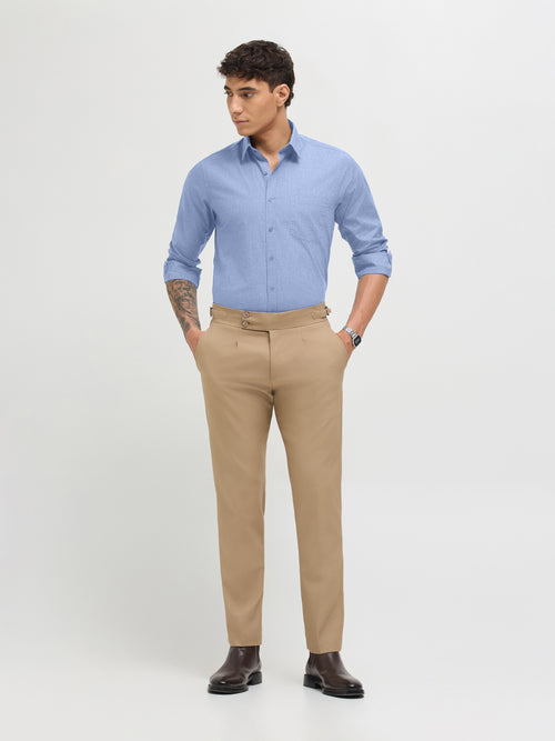 Light Blue Grey Solid Formal Shirt