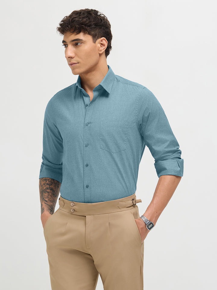 Slate Grey Solid Formal Shirt