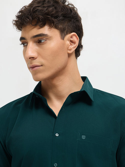 Dark Sage Green Solid Formal Shirt