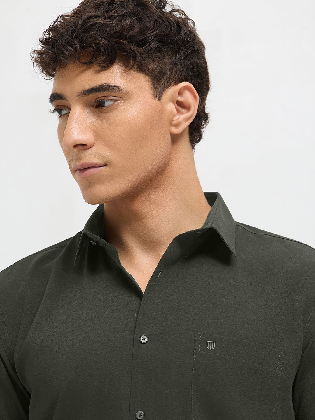 Earthy Khaki Solid Formal Shirt