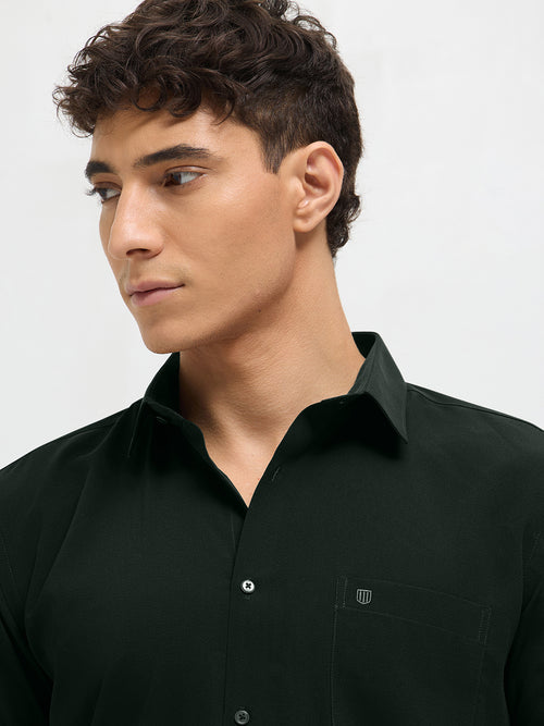 Deep Olive Solid Formal Shirt