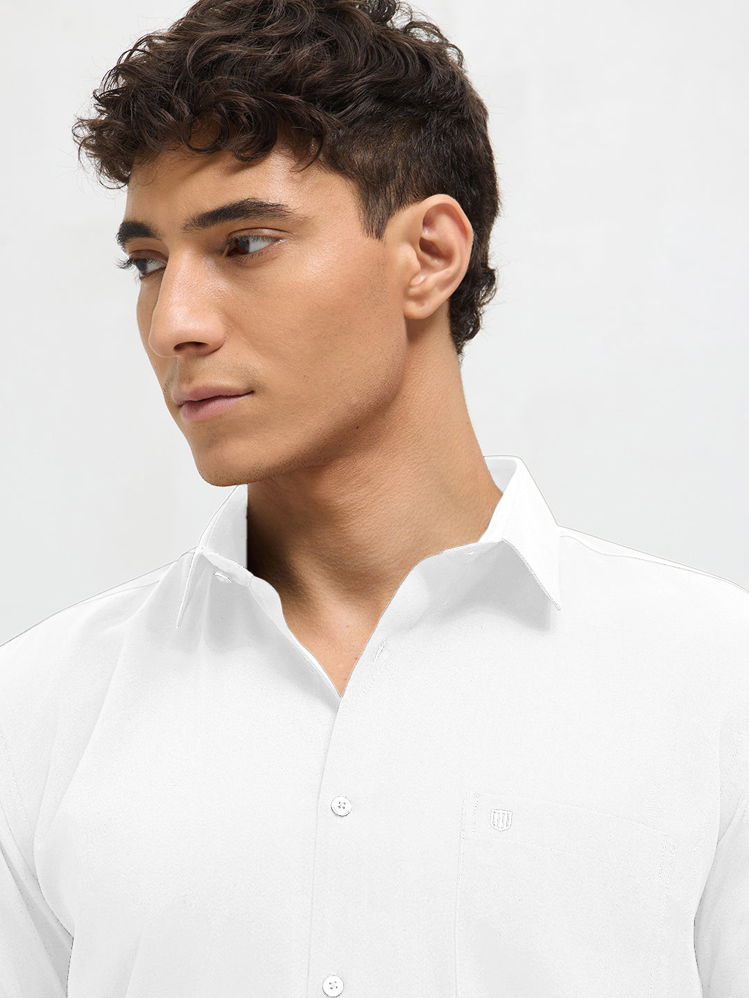 Cloud White Solid Formal Shirt