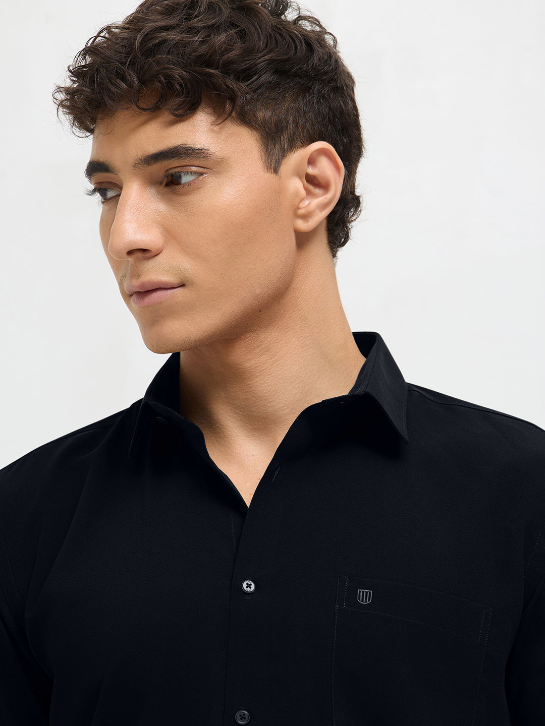 Deep Black Solid Formal Shirt