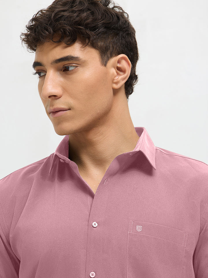 Light Mauve Solid Formal Shirt