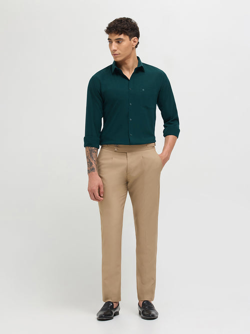 Dark Sage Green Solid Formal Shirt