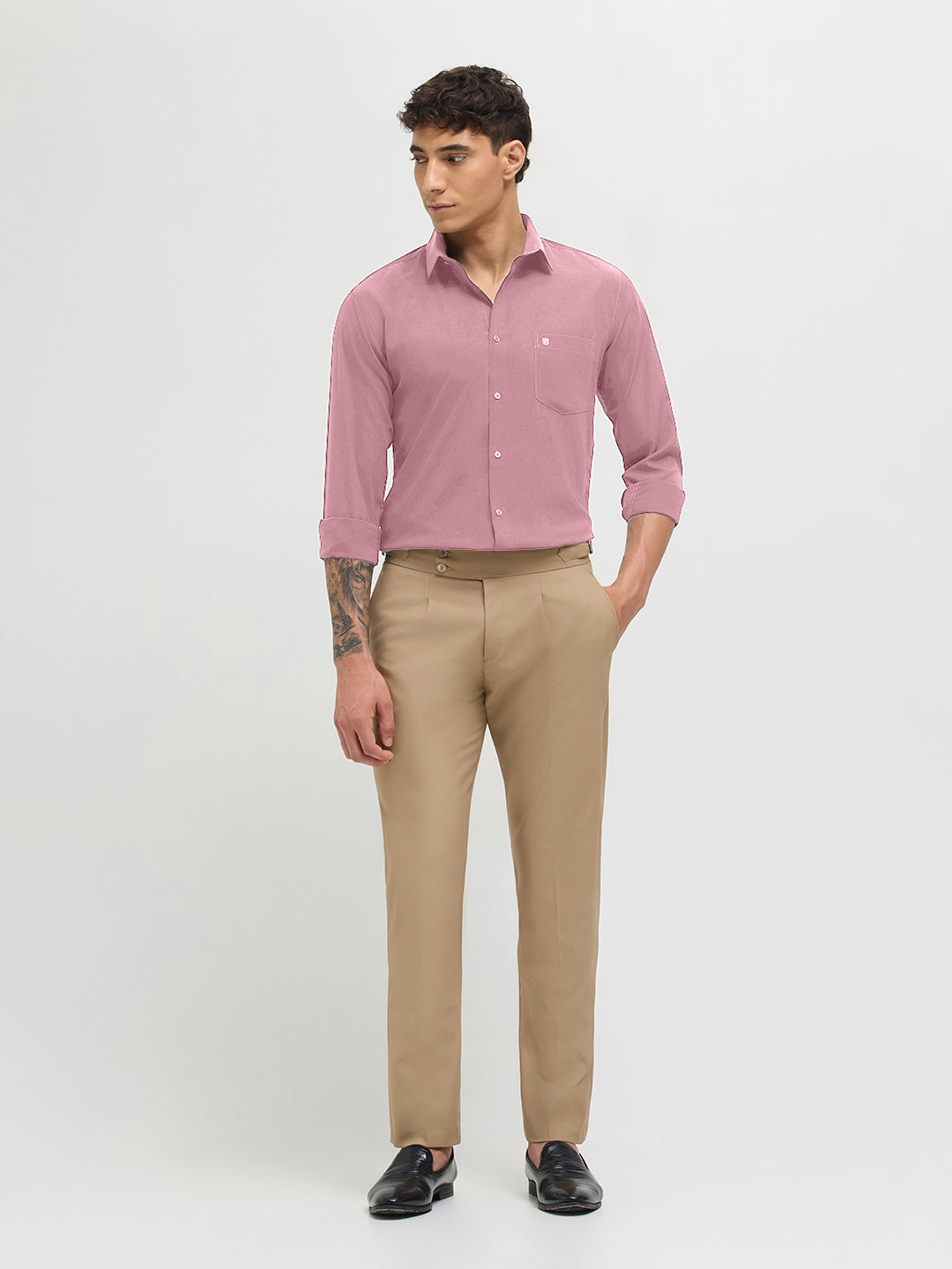 Light Mauve Solid Formal Shirt