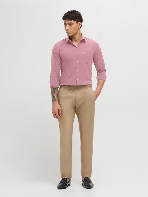 Light Mauve Solid Formal Shirt