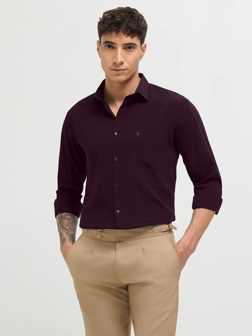 Dark Wine Solid Formal Shirt