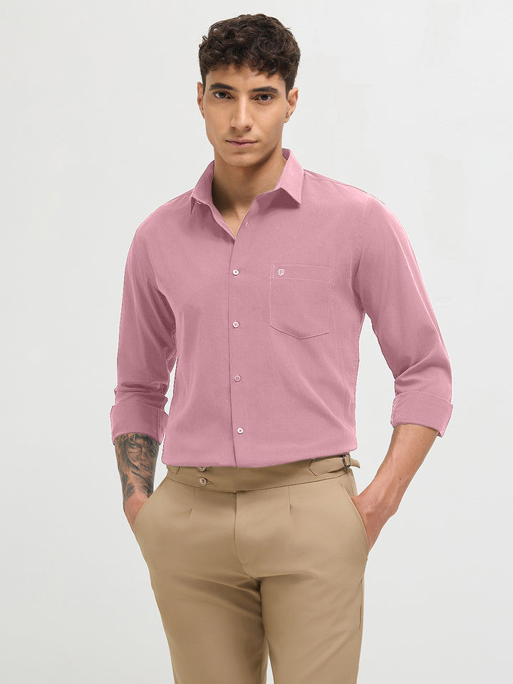 Light Mauve Solid Formal Shirt