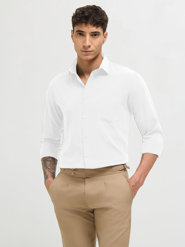Cloud White Solid Formal Shirt