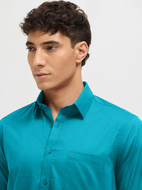 Tropical Blue Solid Formal Shirt