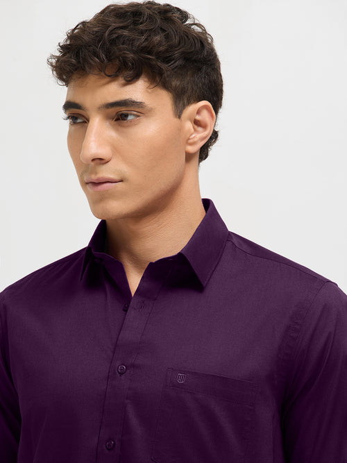 Royal Purple Solid Formal Shirt