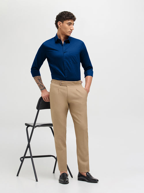 Steel Blue Solid Formal Shirt