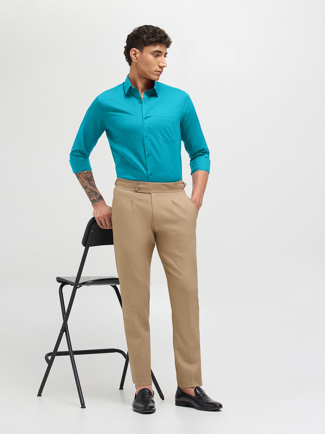 Tropical Blue Solid Formal Shirt