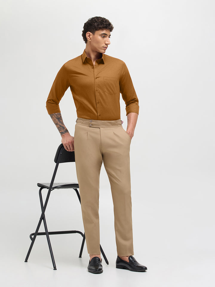 Golden Mustard Solid Formal Shirt