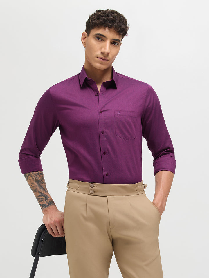 Crimson Rose Solid Formal Shirt
