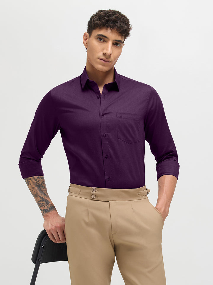 Royal Purple Solid Formal Shirt