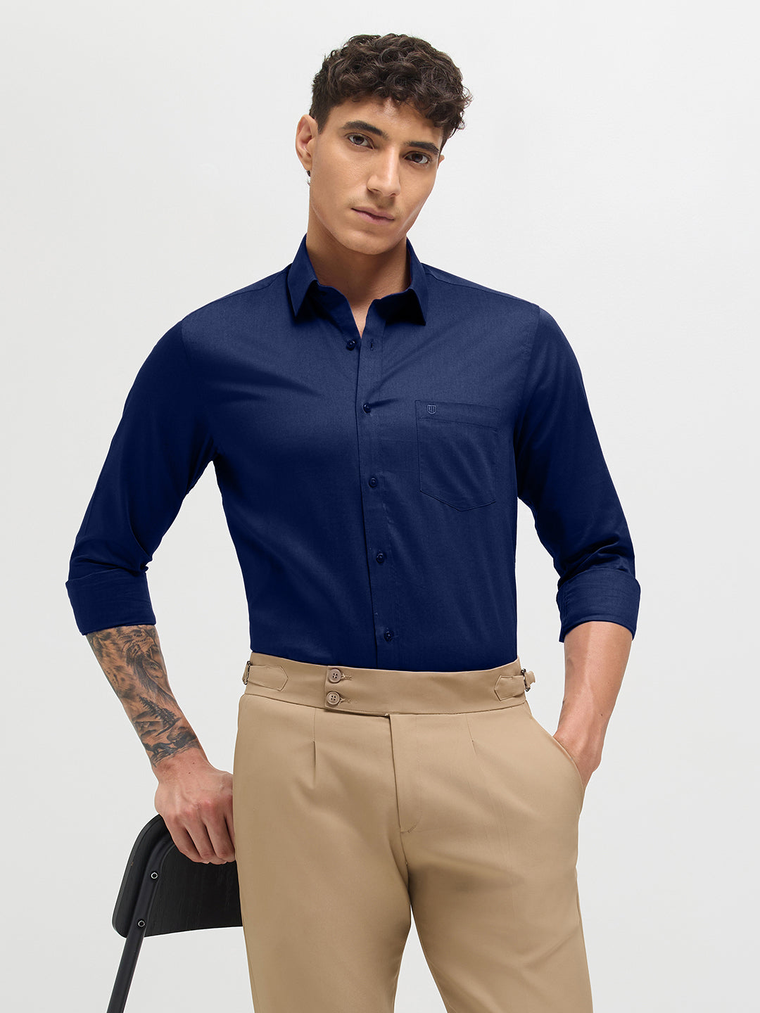 Midnight Blue Solid Formal Shirt