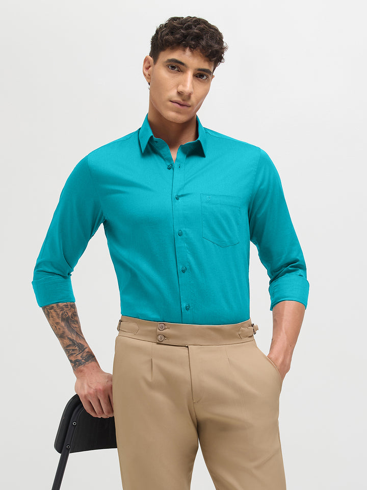 Tropical Blue Solid Formal Shirt