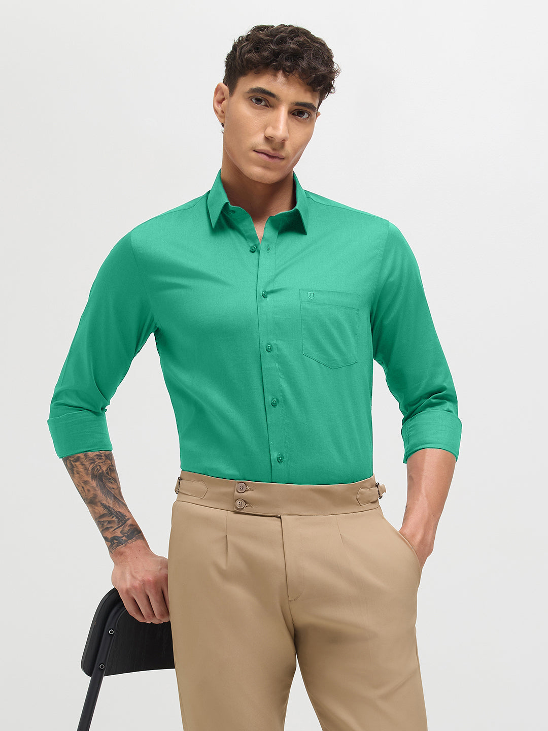 Aqua Mint Solid Formal Shirt