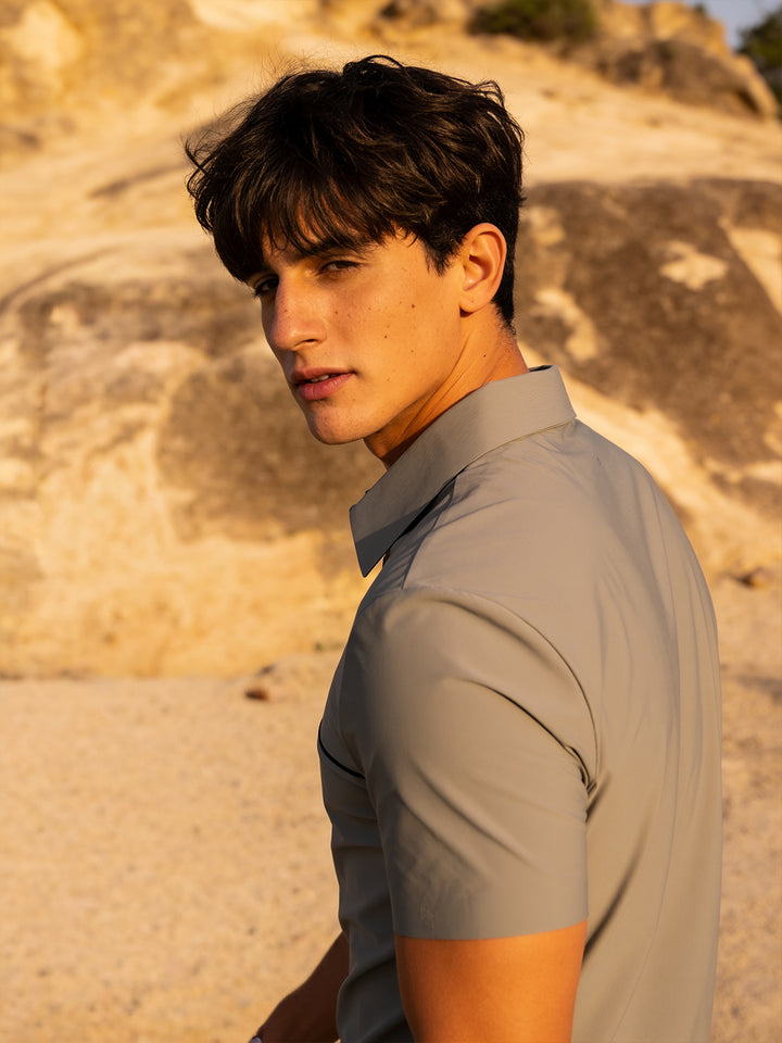 Olive Grey Plain Polo T Shirt