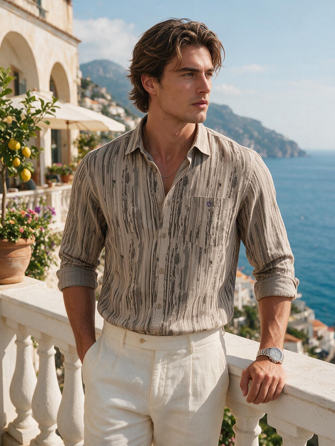 Driftwood Brown Stripes Casual Shirt