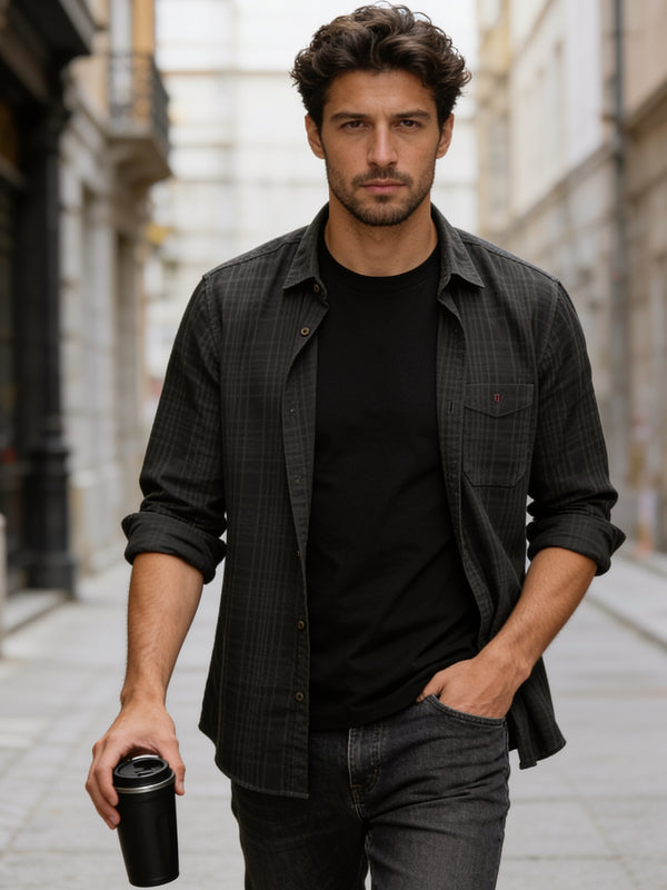 Camo Olive Checked Casual Shirt