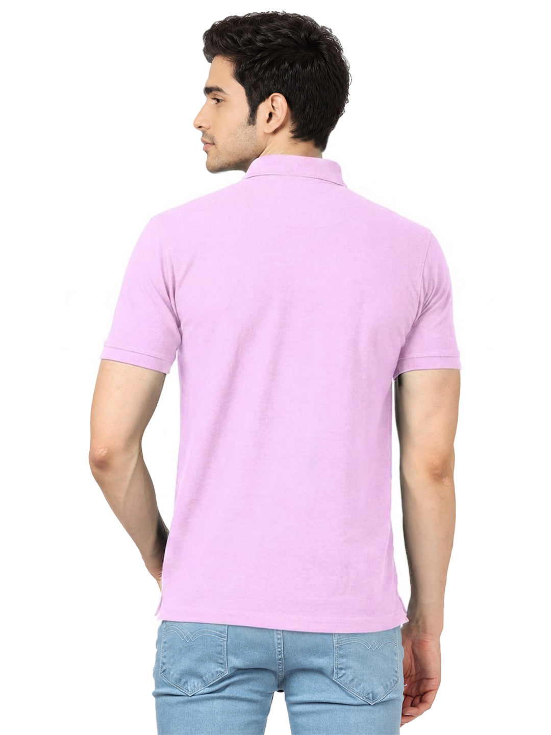 Lavendar Plain Casual Polo T shirt