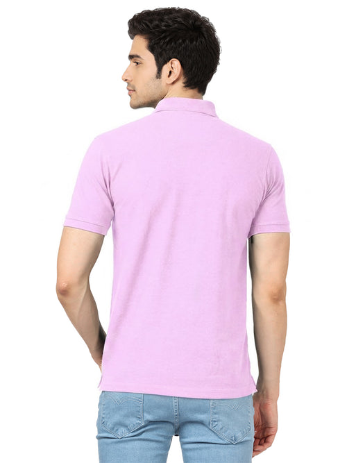 Lavendar Plain Casual Polo T shirt