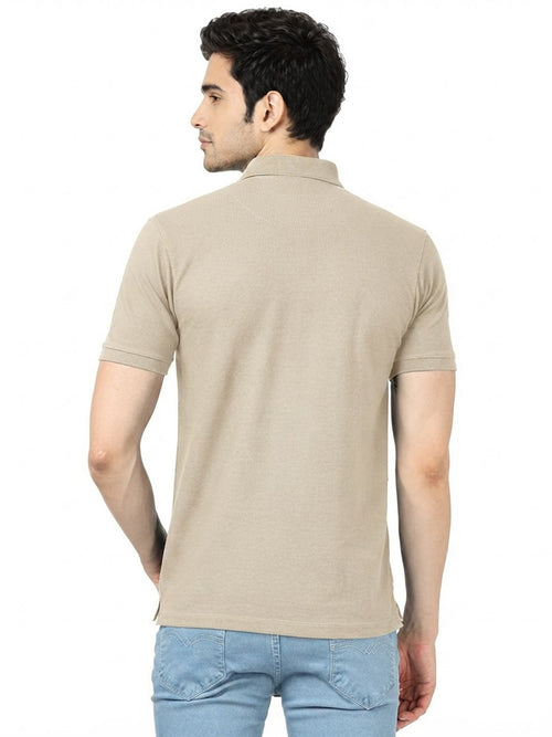 Cocktail Melange Plain Casual Polo T Shirt