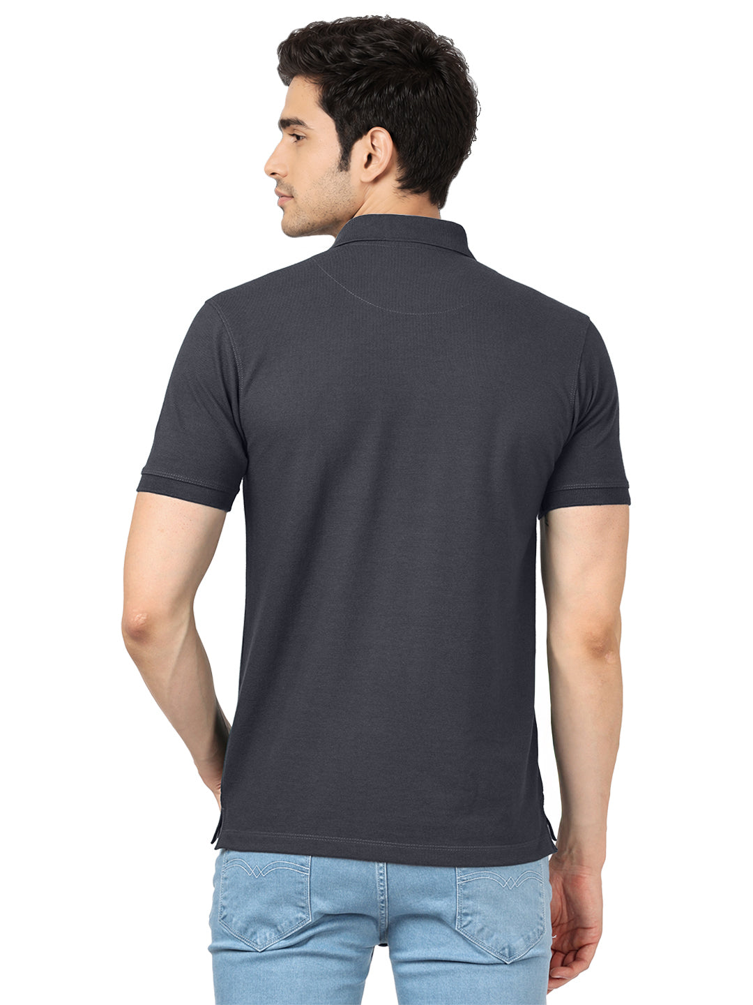 Charcoal Plain Polo T Shirt