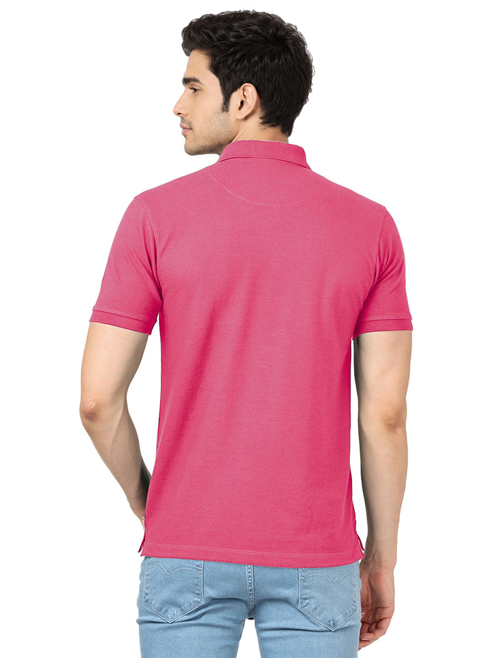 Magenta Pink Plain Polo T Shirt