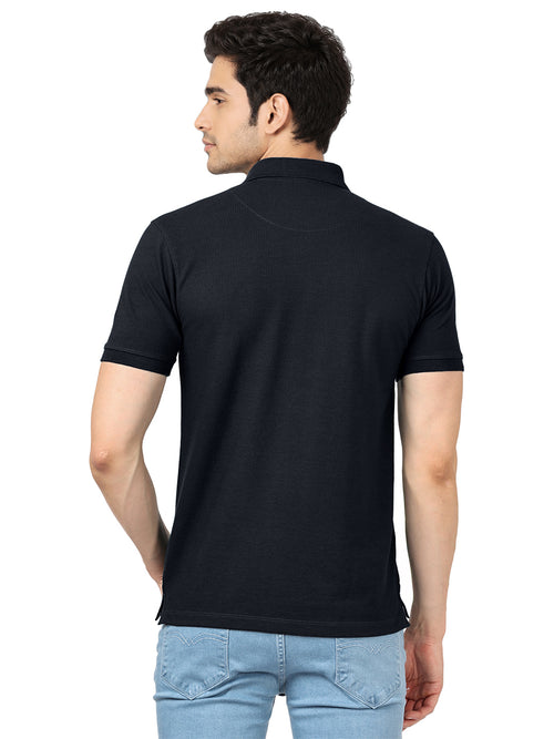 Navy Plain Polo T Shirt