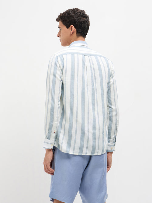 Sky Blue Stripes Casual Shirt