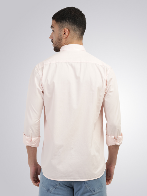 Light Pink Twill Solid Shirt