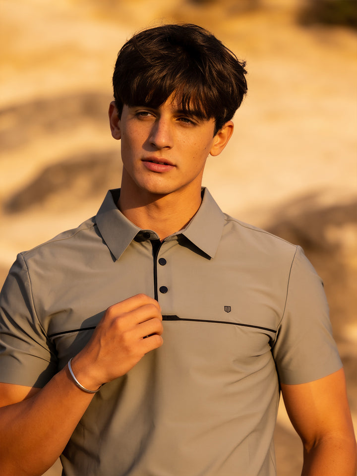 Olive Grey Plain Polo T Shirt