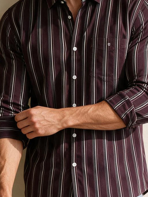 Red Purple Stripes Casual Shirt