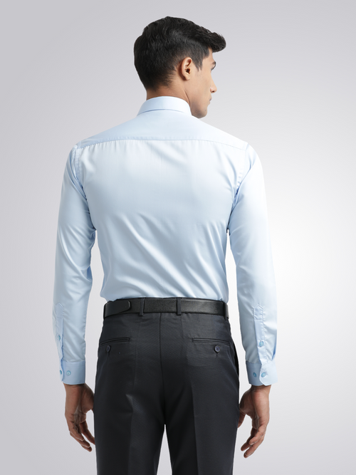 Light Blue Twill Wrinkle Free Solid Shirt