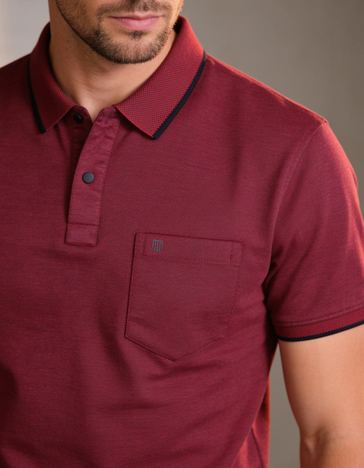 Maroon Solid Polo T Shirt