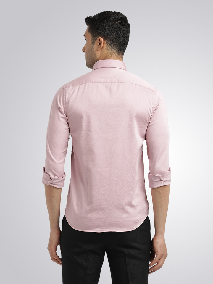 Dusty Pink Satin Solid Shirt